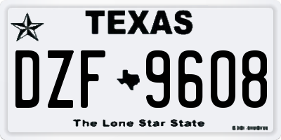 TX license plate DZF9608