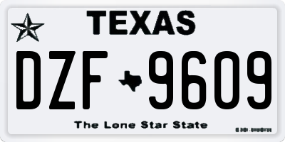 TX license plate DZF9609