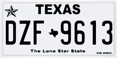 TX license plate DZF9613