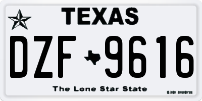 TX license plate DZF9616