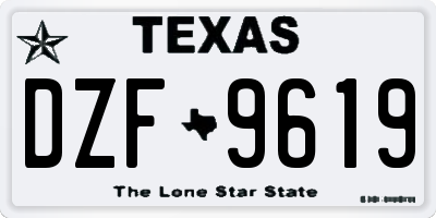 TX license plate DZF9619