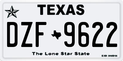 TX license plate DZF9622