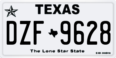TX license plate DZF9628