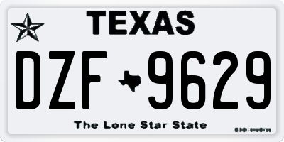TX license plate DZF9629