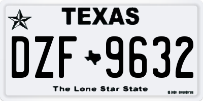 TX license plate DZF9632