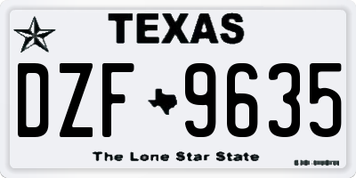 TX license plate DZF9635