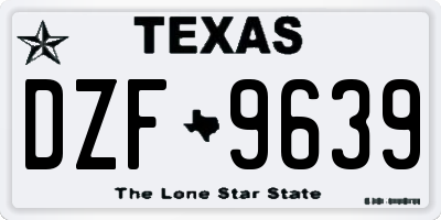 TX license plate DZF9639