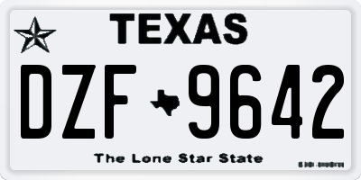 TX license plate DZF9642