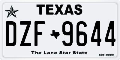 TX license plate DZF9644