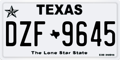 TX license plate DZF9645