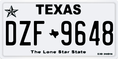 TX license plate DZF9648
