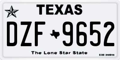 TX license plate DZF9652