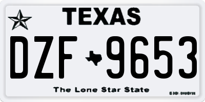 TX license plate DZF9653