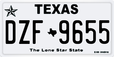 TX license plate DZF9655