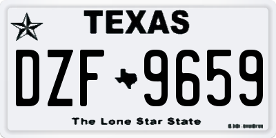 TX license plate DZF9659