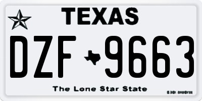 TX license plate DZF9663