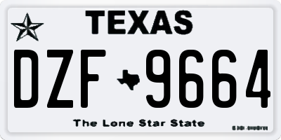 TX license plate DZF9664