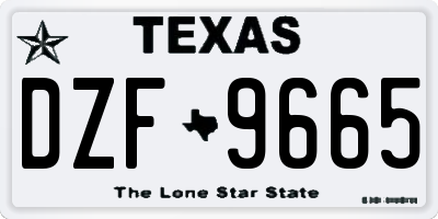 TX license plate DZF9665