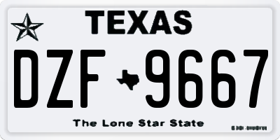 TX license plate DZF9667