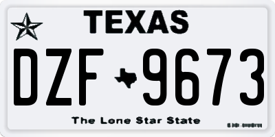 TX license plate DZF9673