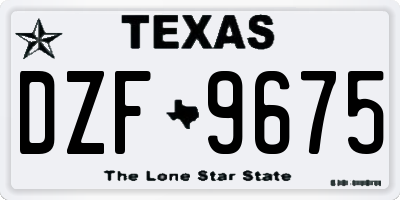 TX license plate DZF9675