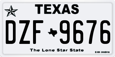 TX license plate DZF9676