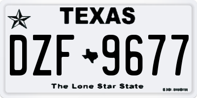 TX license plate DZF9677