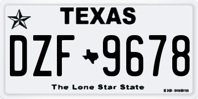 TX license plate DZF9678