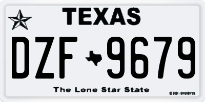 TX license plate DZF9679
