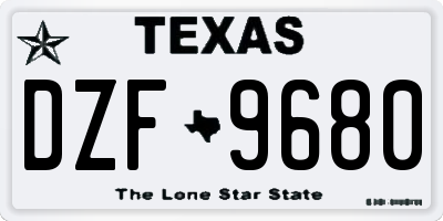 TX license plate DZF9680