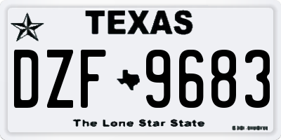 TX license plate DZF9683