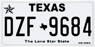 TX license plate DZF9684