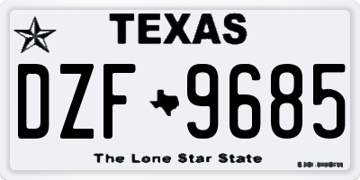 TX license plate DZF9685