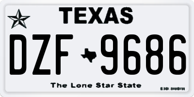 TX license plate DZF9686