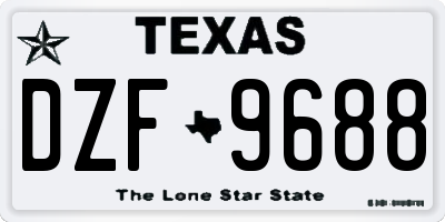 TX license plate DZF9688