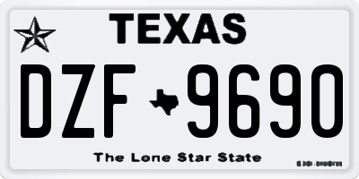 TX license plate DZF9690