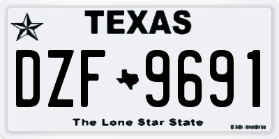 TX license plate DZF9691