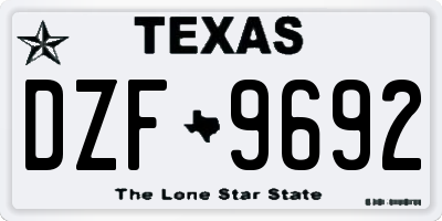 TX license plate DZF9692