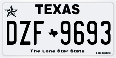 TX license plate DZF9693