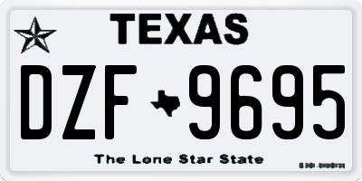 TX license plate DZF9695