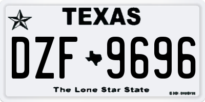 TX license plate DZF9696