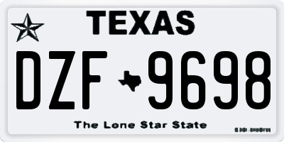 TX license plate DZF9698