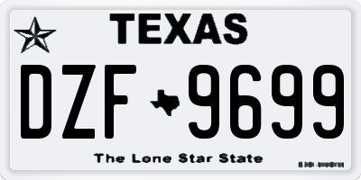TX license plate DZF9699