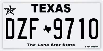 TX license plate DZF9710