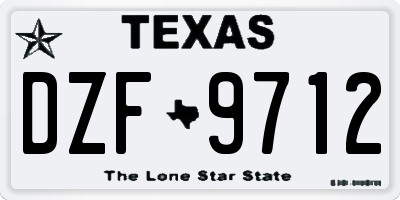 TX license plate DZF9712