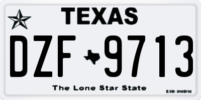 TX license plate DZF9713