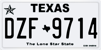 TX license plate DZF9714