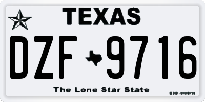 TX license plate DZF9716