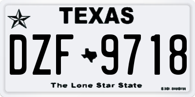 TX license plate DZF9718