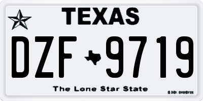 TX license plate DZF9719